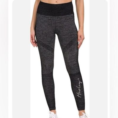 Hurley seamless leggings Black & Gray Style 3HKP0504 Women’s size L NWT